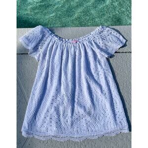 Lilly Pulitzer Marble Off Shoulder Lace Top Sz S Resort White